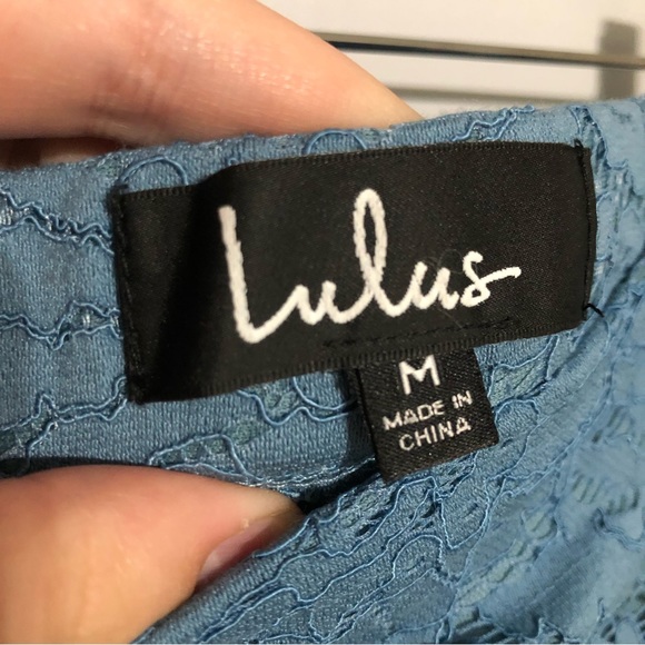 NWT Lulu's Lifetime Memories Lace Slate Blue Maxi Dress‎ Skirt Set - Picture 9 of 11